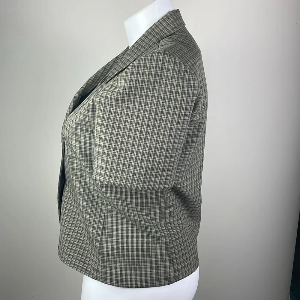 Positive Attitude Vintage Short Sleeve Blazer Notched Collar